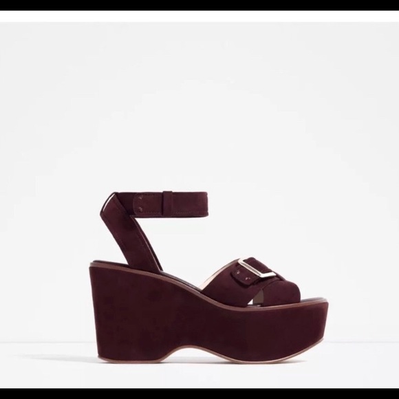 Platform Zara blown faux suede size 6.5